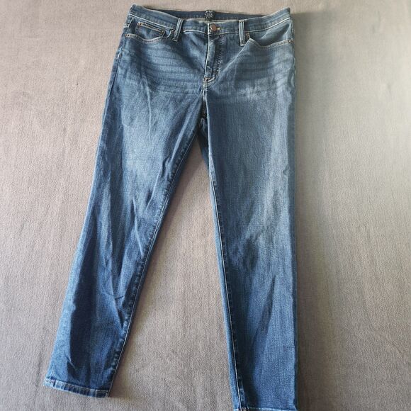 J. Crew Jeans Women's Size 32 Mid Rise 9" Skinny Blue Dark Wash - Picture 1 of 10